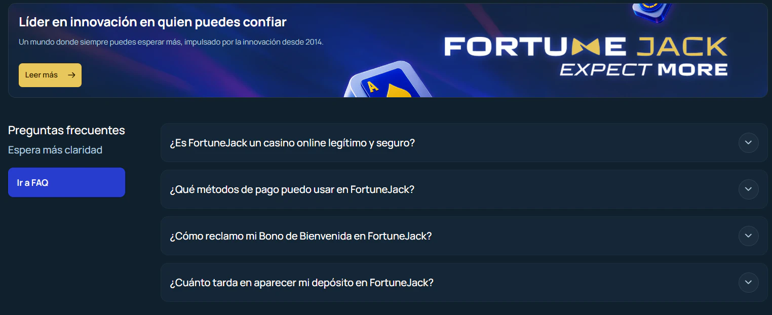 FortuneJack Casino servicio de atención al cliente